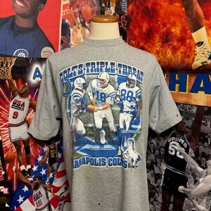 Vintage‎ Indianapolis Colts Triple Threat Manning Harrison Pro Player Tee Sz XL